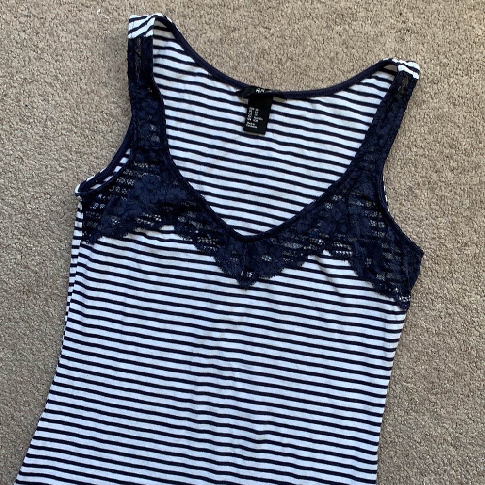 H&M striped top with lace